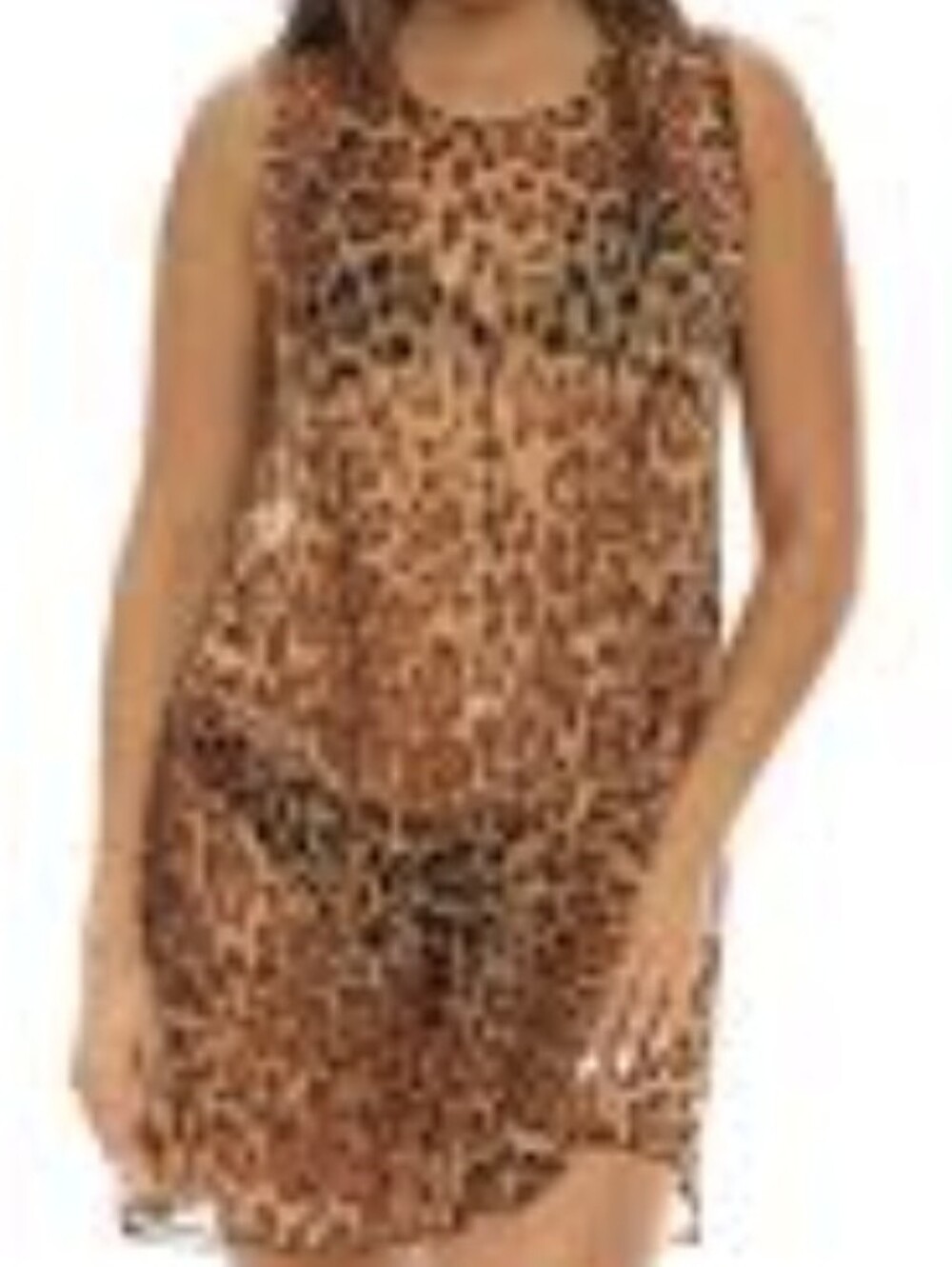 Torrid Leopard Print Sheer Top/Coverup - Brown/Black